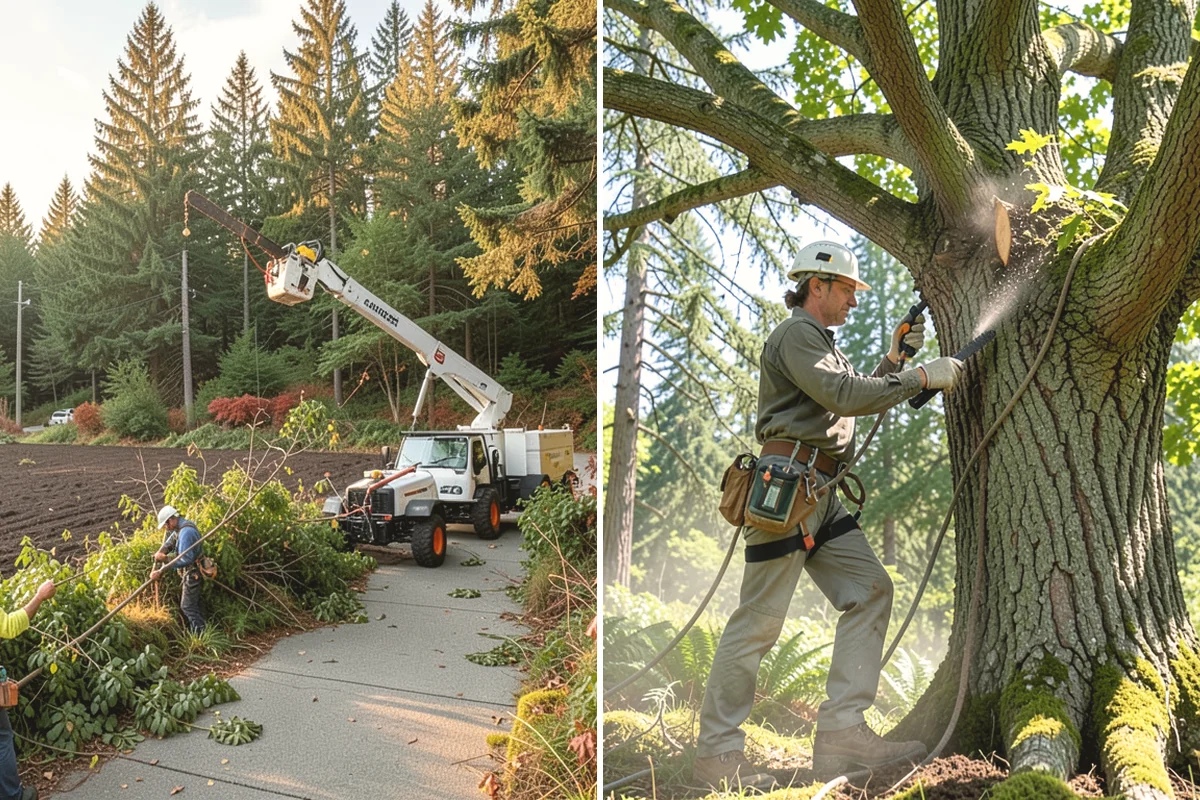 Confined-space tree removal in Oak Harbor, Island County, WA - On-site assessment and hazard evaluation