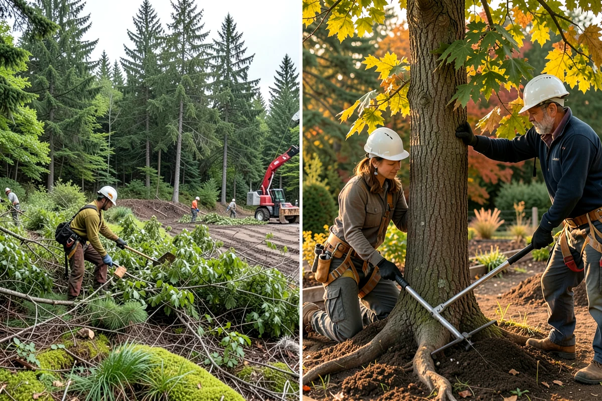 Confined-space tree removal in Puyallup, Pierce County, WA - On-site assessment and hazard evaluation