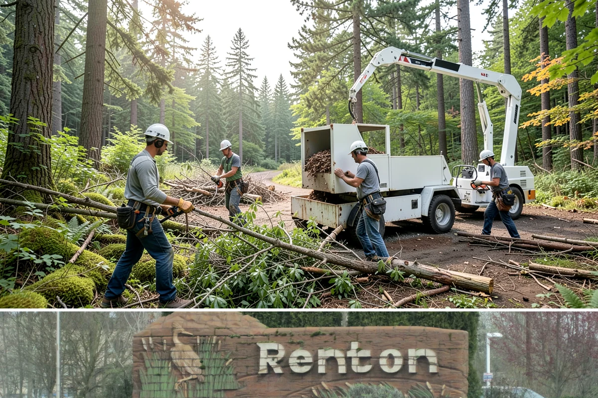 Confined-space tree removal in Renton, King County, WA - This service can be performed year-round in the Puget Sound climate but requires extra caution during wet seasons when ground...
