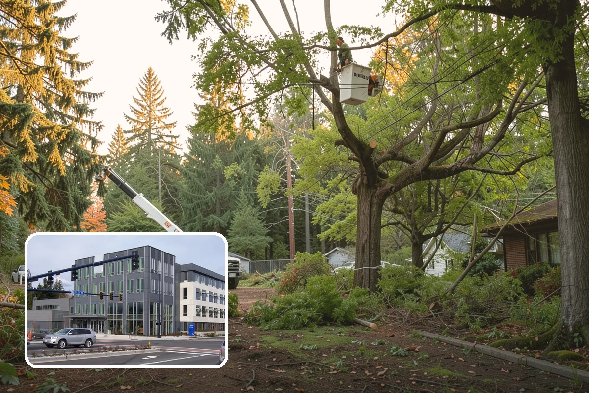Confined-space tree removal in Shoreline, King County, WA - Removes safety hazards and reduces liability
