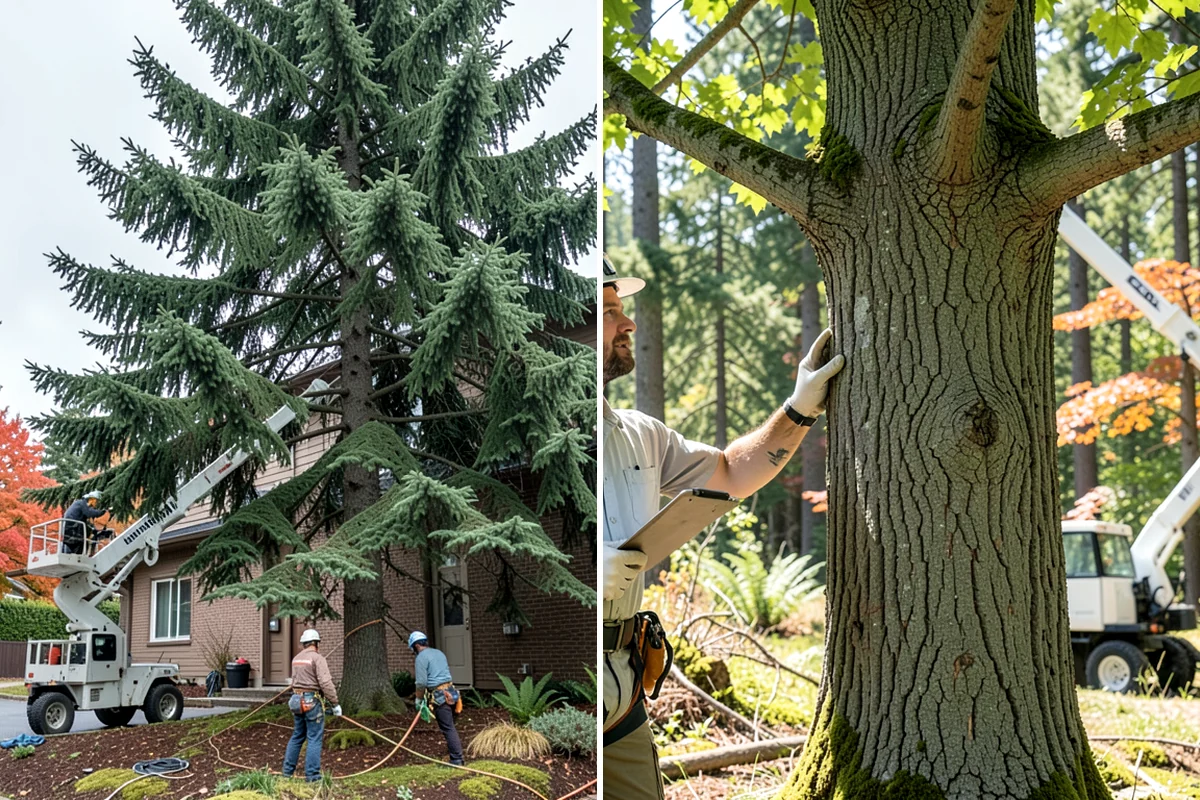Confined-space tree removal in Snoqualmie, King County, WA - On-site assessment and hazard evaluation