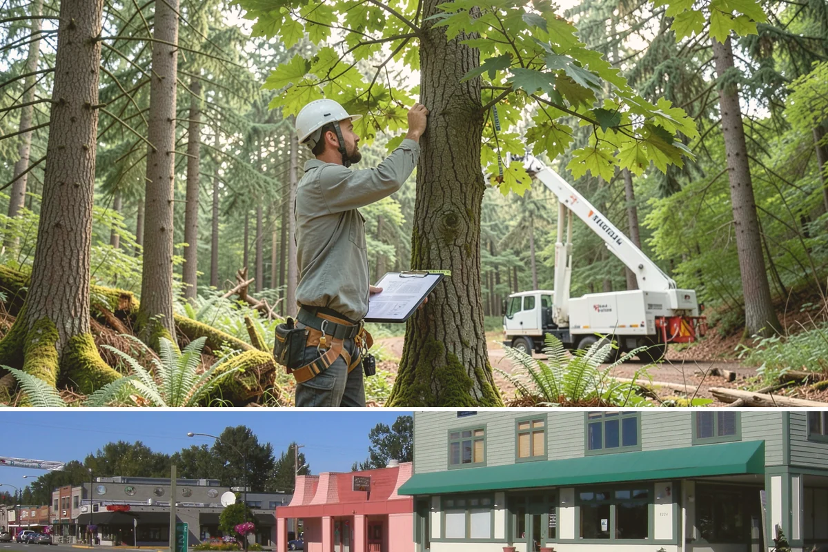 Confined-space tree removal in Snoqualmie, King County, WA - This service can be performed year-round in the Puget Sound climate but requires extra caution during wet seasons when ground...