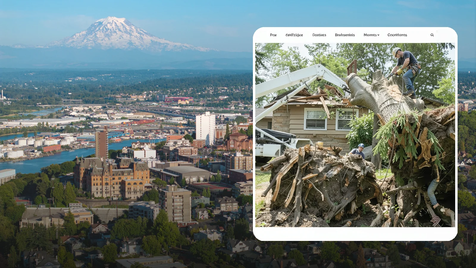 Confined-space tree removal in Tacoma, Pierce County, WA - The careful dismantling of trees in tight or restricted areas.