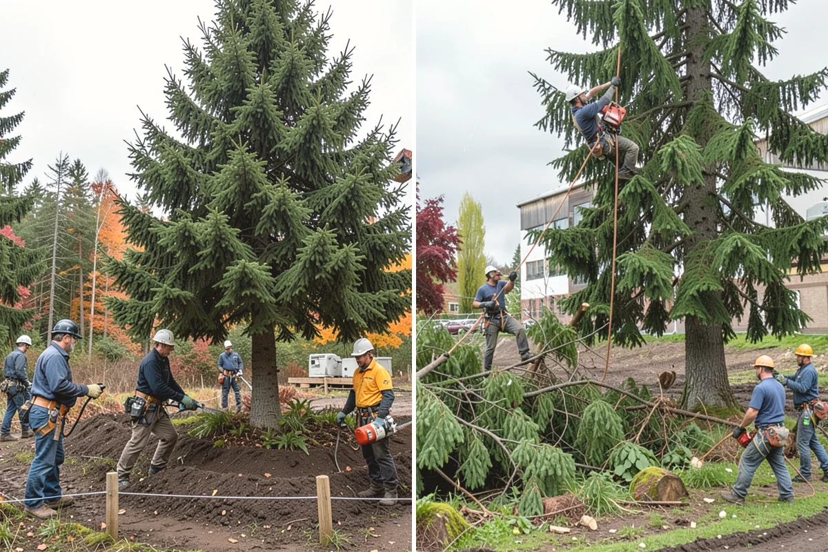 Confined-space tree removal in Tacoma, Pierce County, WA - On-site assessment and hazard evaluation