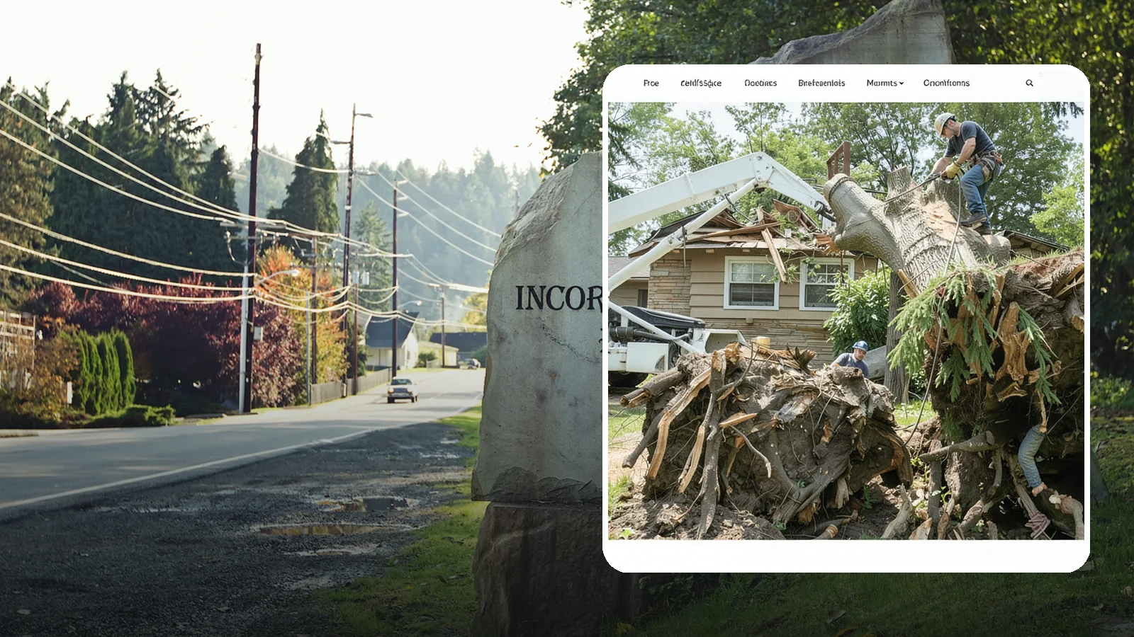 Confined-space tree removal in Wilkeson, Pierce County, WA - The careful dismantling of trees in tight or restricted areas.
