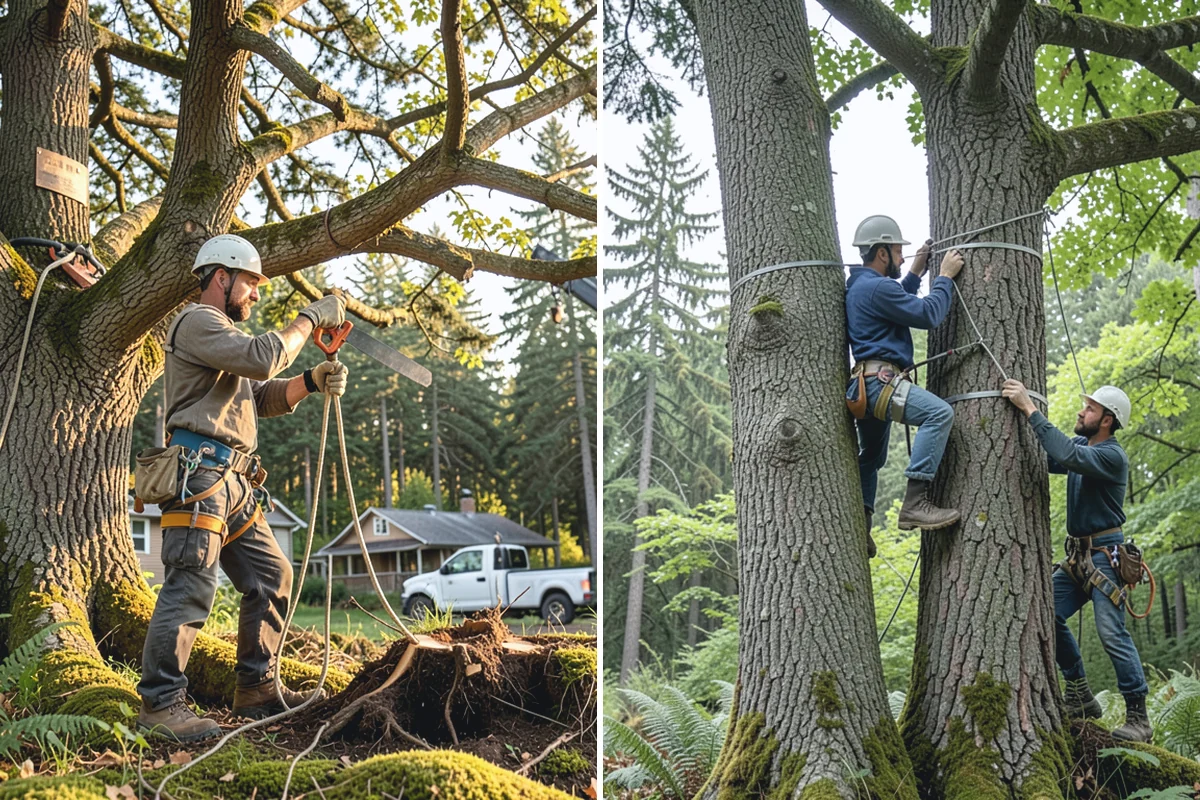 Confined-space tree removal in Wilkeson, Pierce County, WA - On-site assessment and hazard evaluation