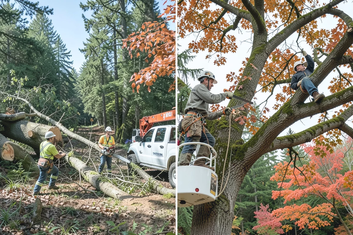 Confined-space tree removal in Woodinville, King County, WA - On-site assessment and hazard evaluation