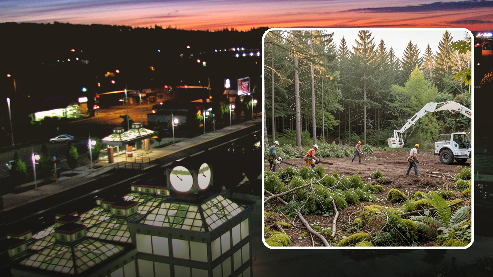 Construction Clearance in Auburn, King County, WA - The clearing of trees and vegetation to provide access and space for construction.