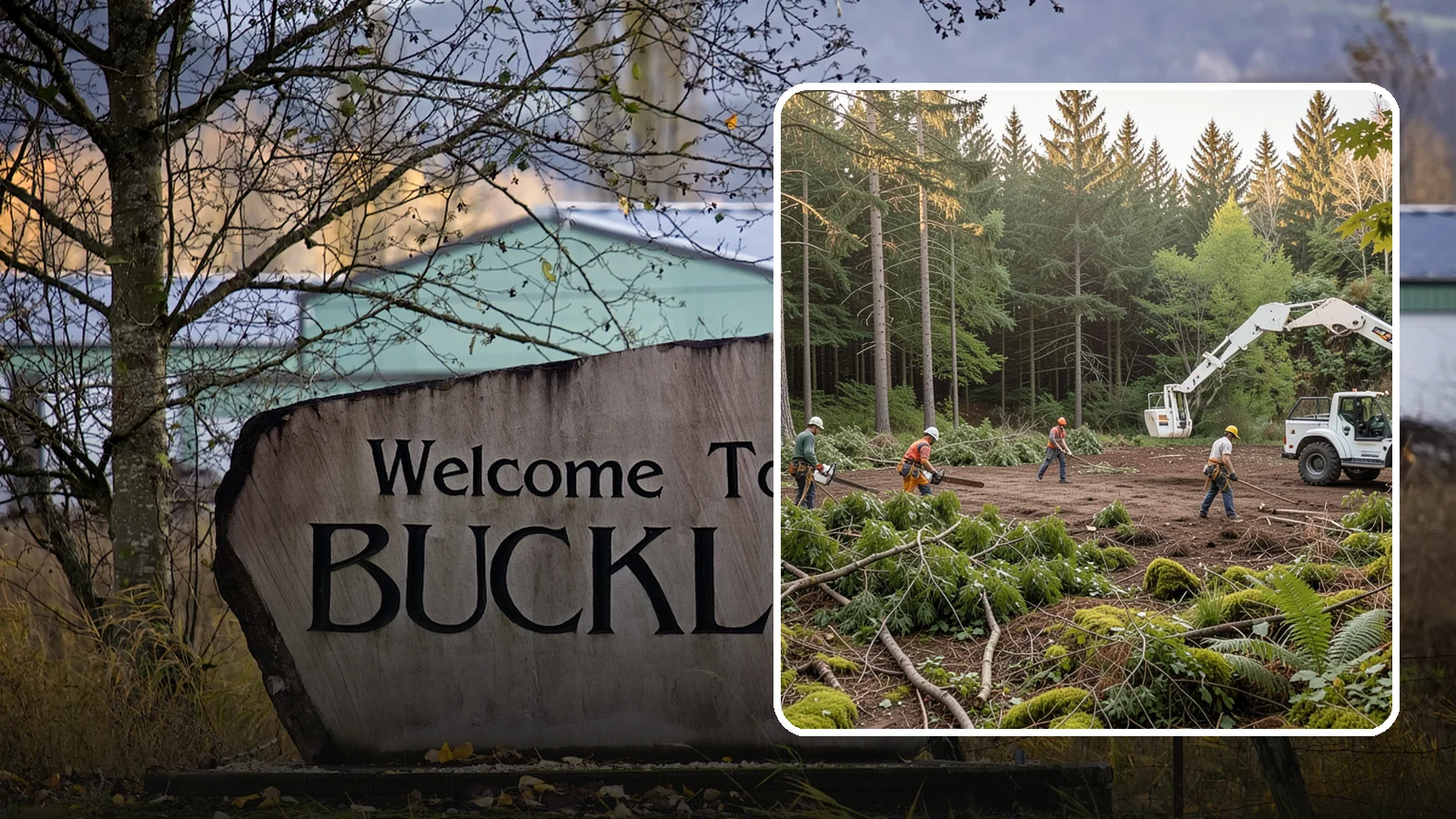 Construction Clearance in Buckley, Pierce County, WA - The clearing of trees and vegetation to provide access and space for construction.