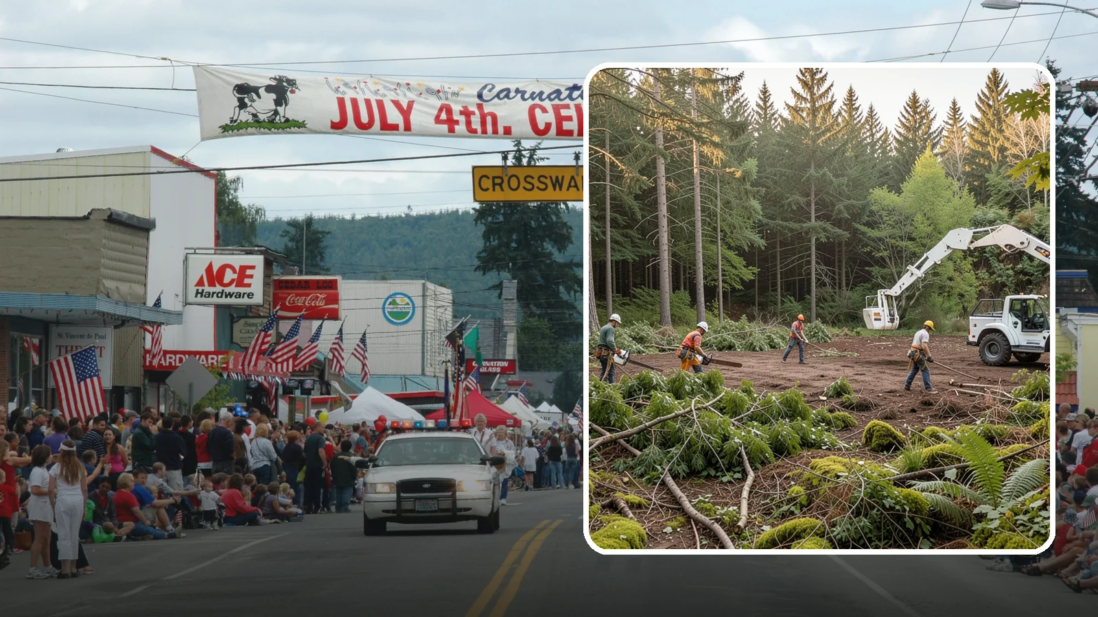 Construction Clearance in Carnation, King County, WA - The clearing of trees and vegetation to provide access and space for construction.