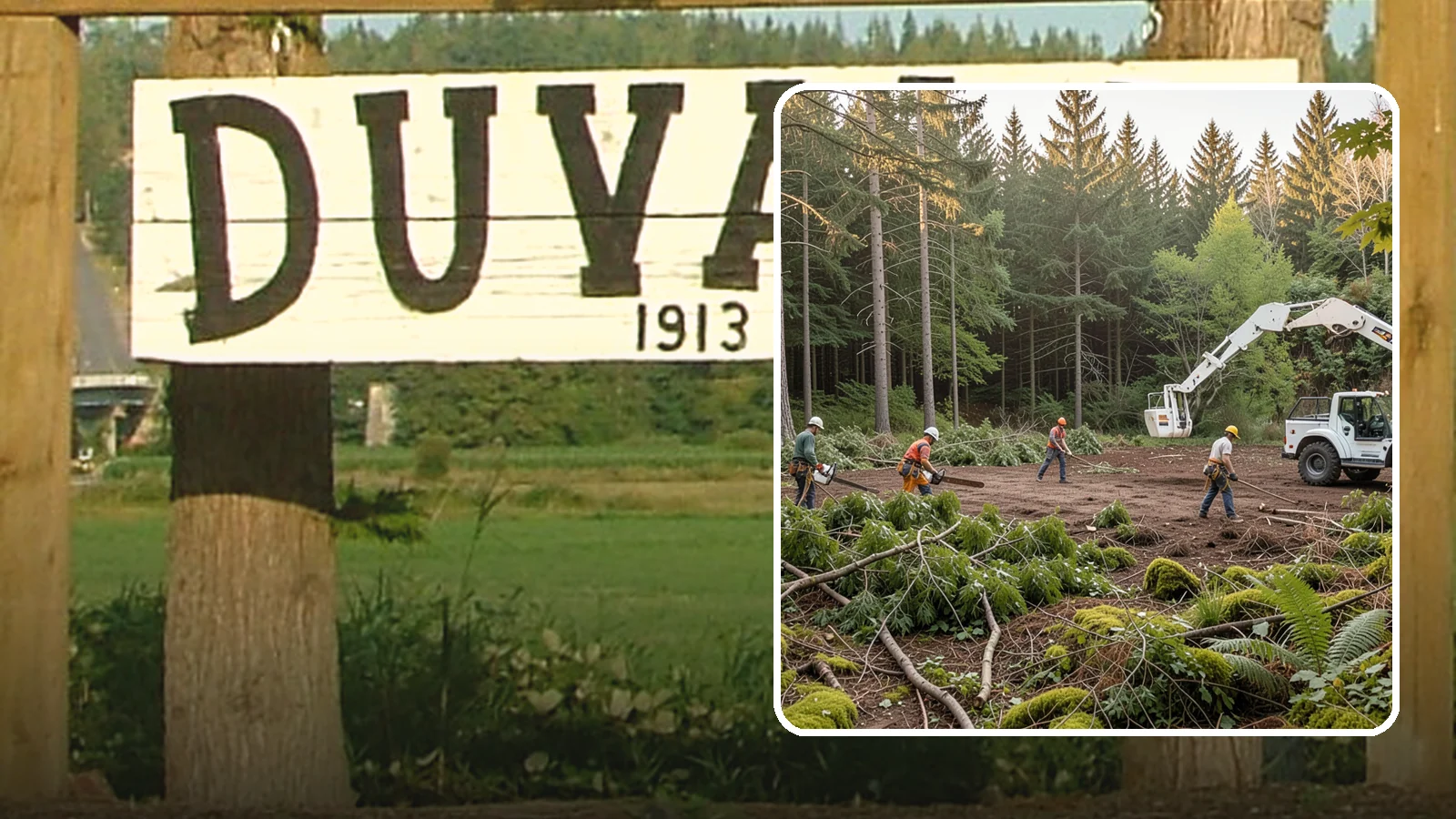 Construction Clearance in Duvall, King County, WA - The clearing of trees and vegetation to provide access and space for construction.