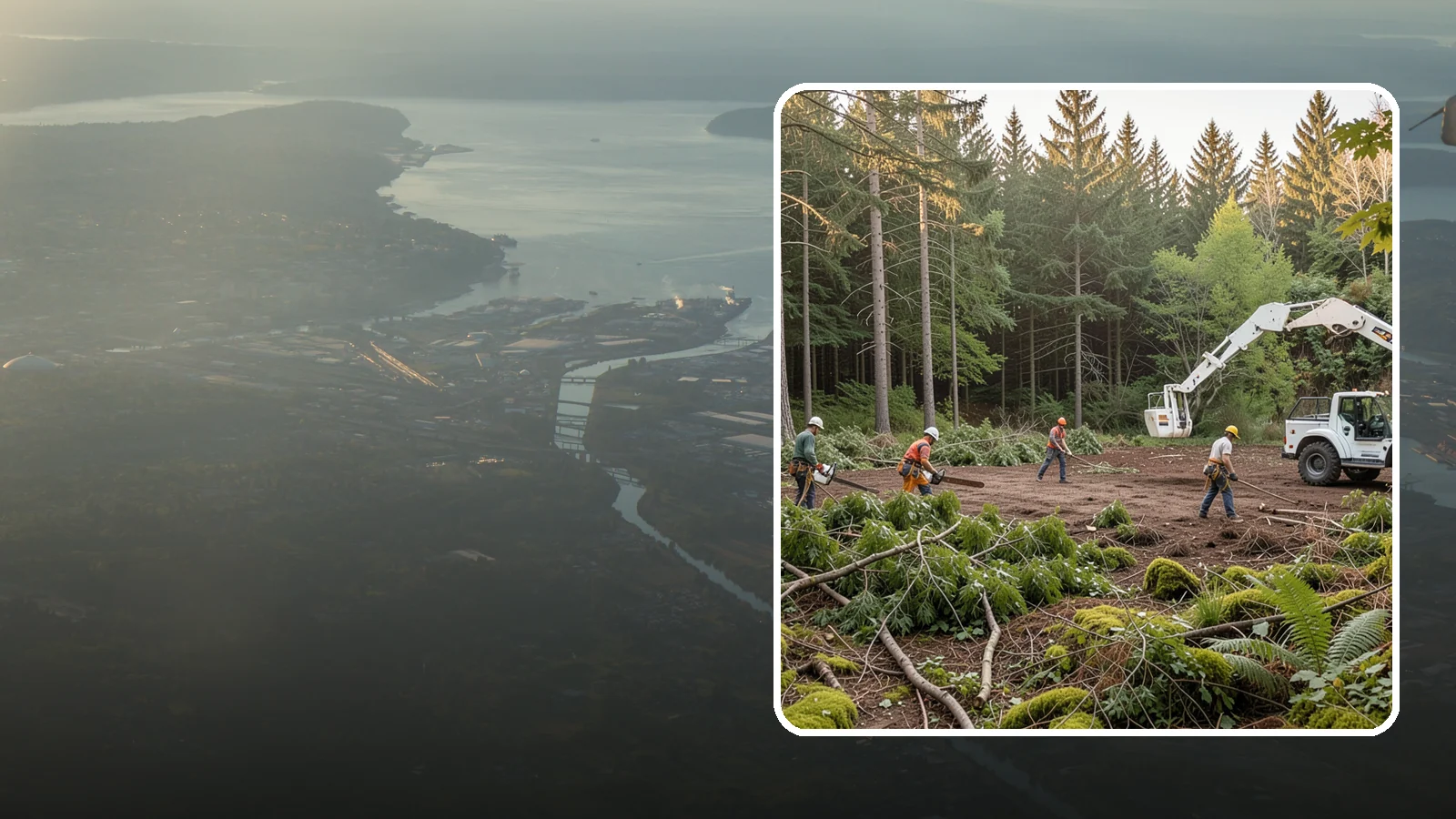 Construction Clearance in Fife, Pierce County, WA - The clearing of trees and vegetation to provide access and space for construction.