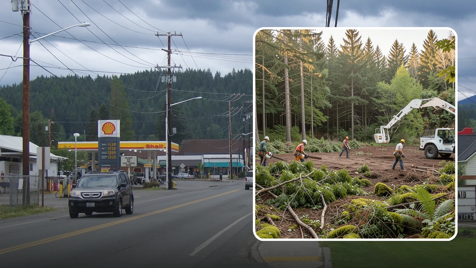 Construction Clearance in Granite Falls, Snohomish County, WA - The clearing of trees and vegetation to provide access and space for construction.