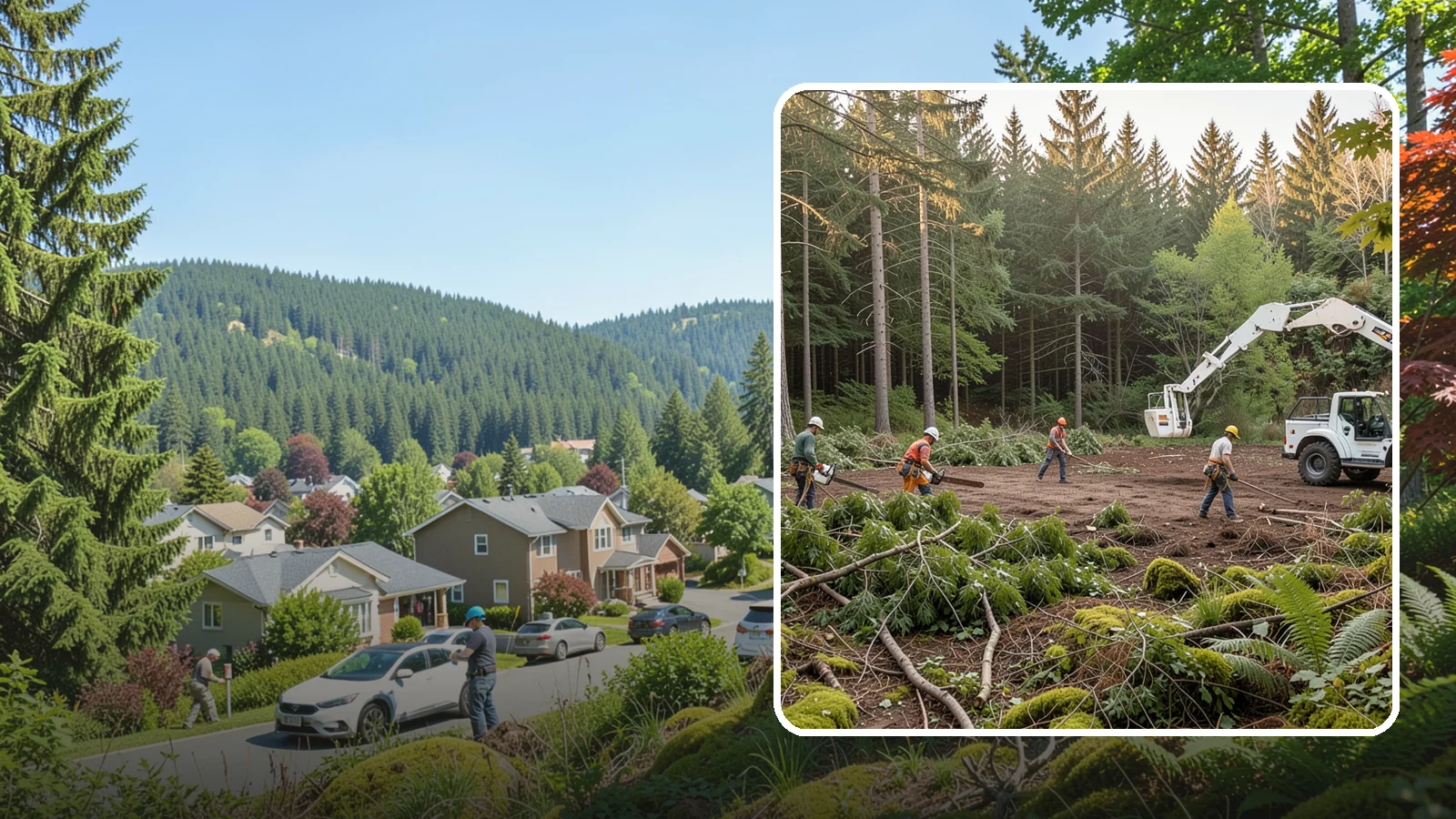 Construction Clearance in Index, Snohomish County, WA - The clearing of trees and vegetation to provide access and space for construction.