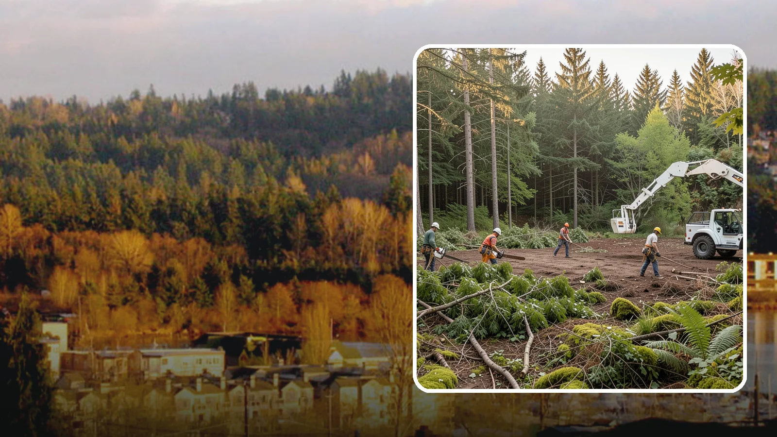 Construction Clearance in Kenmore, King County, WA - The clearing of trees and vegetation to provide access and space for construction.