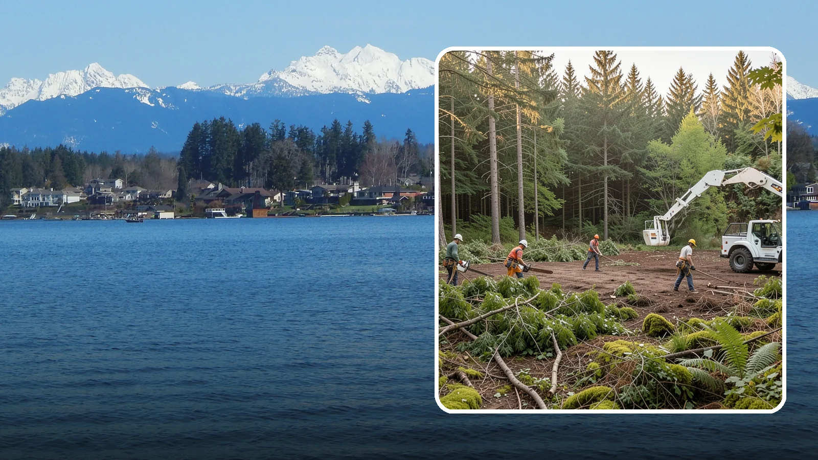 Construction Clearance in Lake Stevens, Snohomish County, WA - The clearing of trees and vegetation to provide access and space for construction.