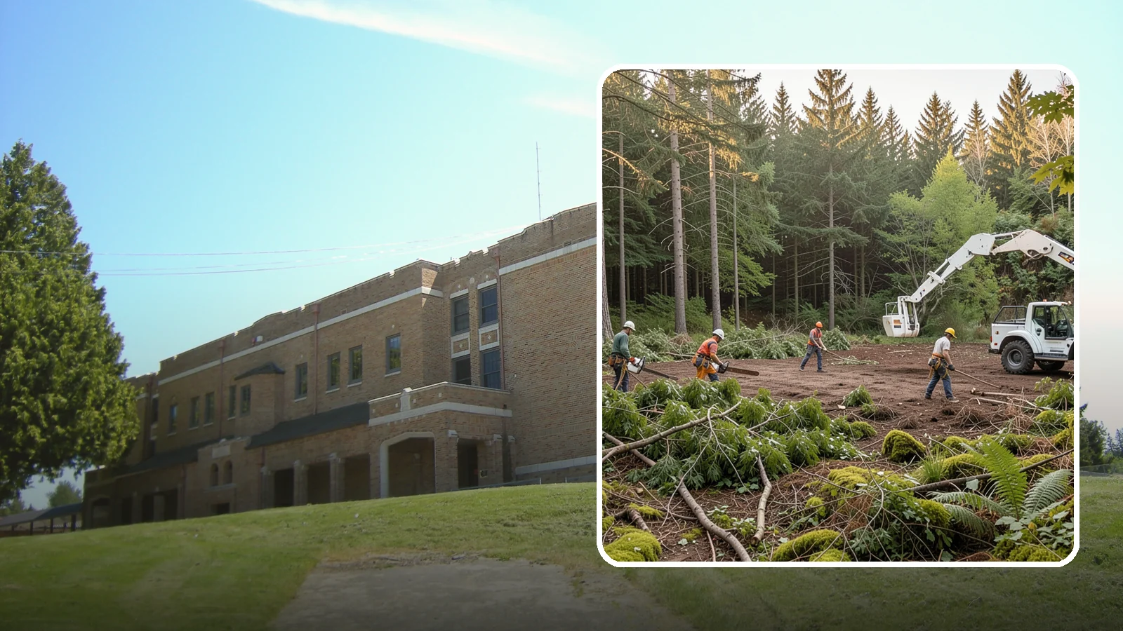 Construction Clearance in Maple Valley, King County, WA - The clearing of trees and vegetation to provide access and space for construction.