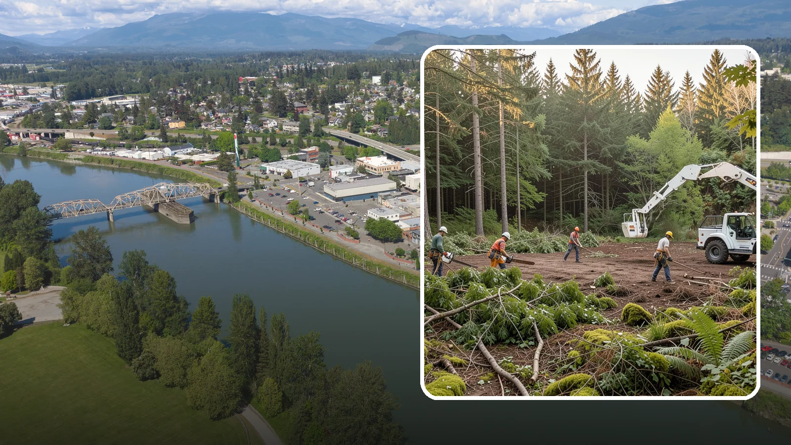 Construction Clearance in Mount Vernon, Skagit County, WA - The clearing of trees and vegetation to provide access and space for construction.