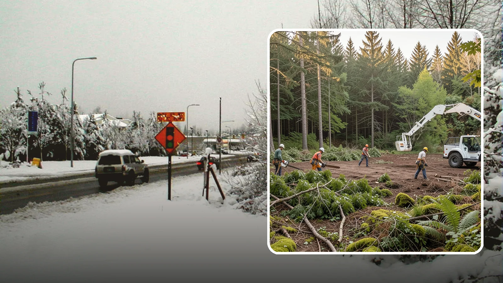 Construction Clearance in Newcastle, King County, WA - The clearing of trees and vegetation to provide access and space for construction.