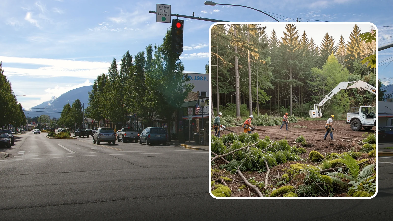 Construction Clearance in North Bend, King County, WA - The clearing of trees and vegetation to provide access and space for construction.