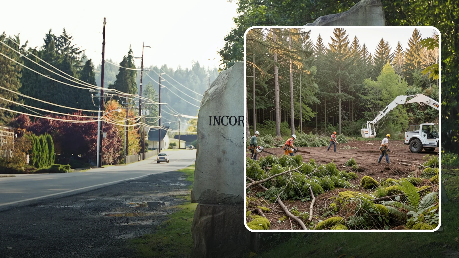 Construction Clearance in Wilkeson, Pierce County, WA - The clearing of trees and vegetation to provide access and space for construction.