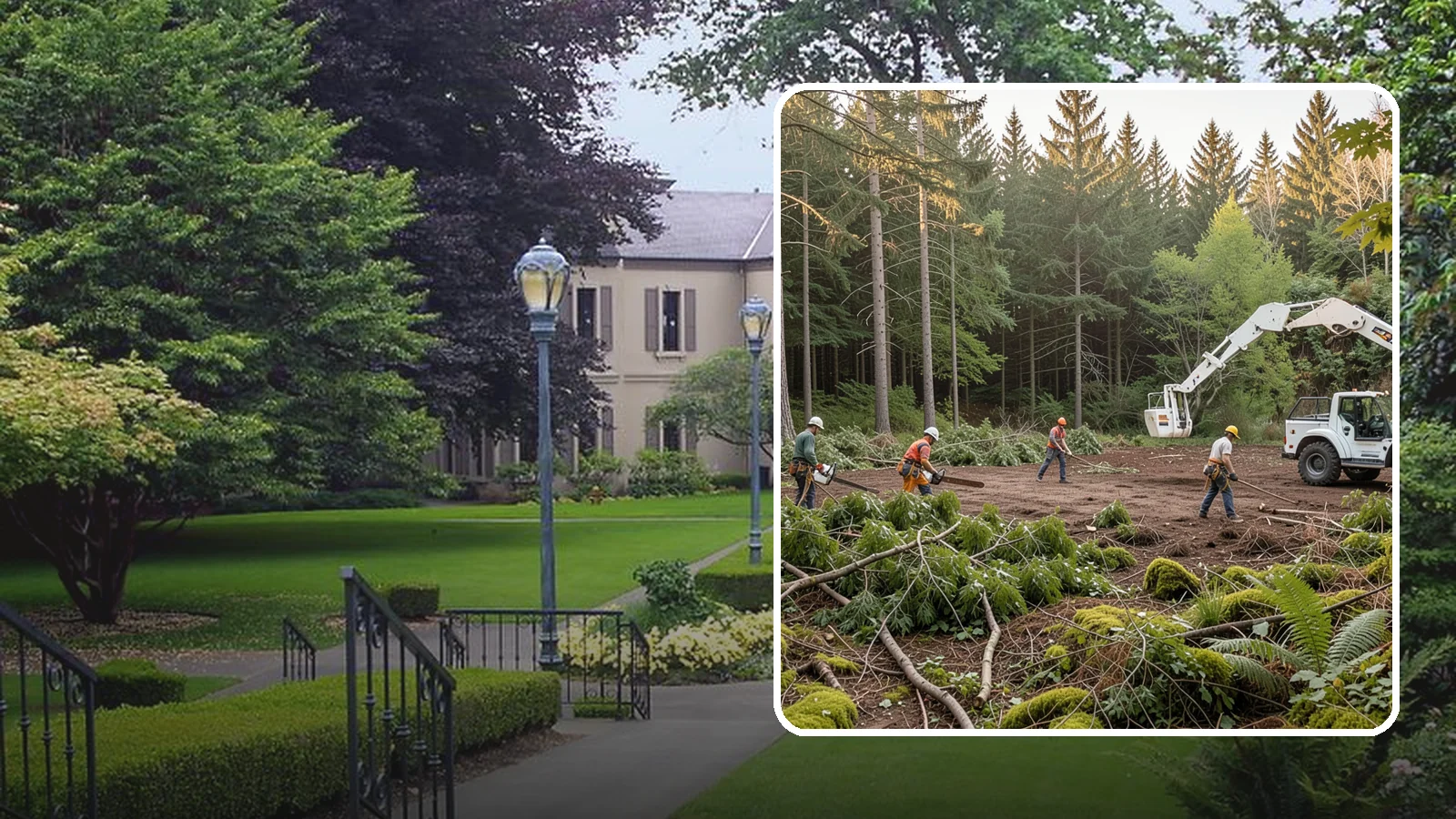 Construction Clearance in Woodinville, King County, WA - The clearing of trees and vegetation to provide access and space for construction.