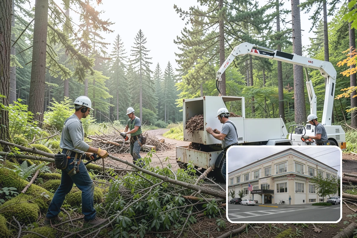 Construction tree protection fencing in Anacortes, Skagit County, WA - Protects valued trees during projects