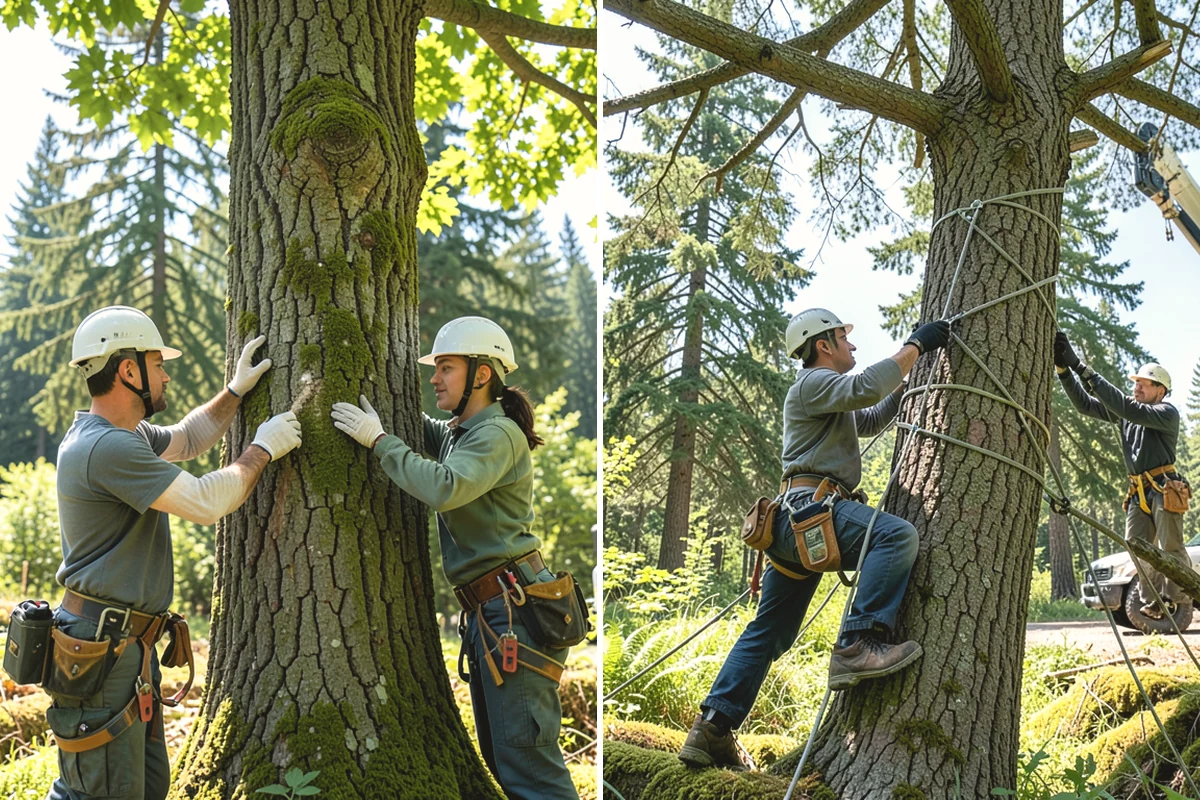 Construction tree protection fencing in Anacortes, Skagit County, WA - Identify trees to retain and their protection zones