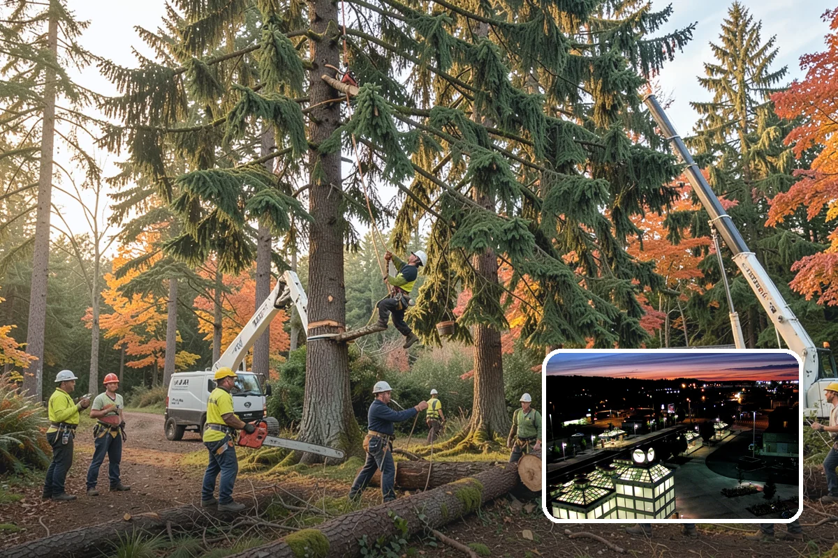 Construction tree protection fencing in Auburn, King County, WA - Protects valued trees during projects