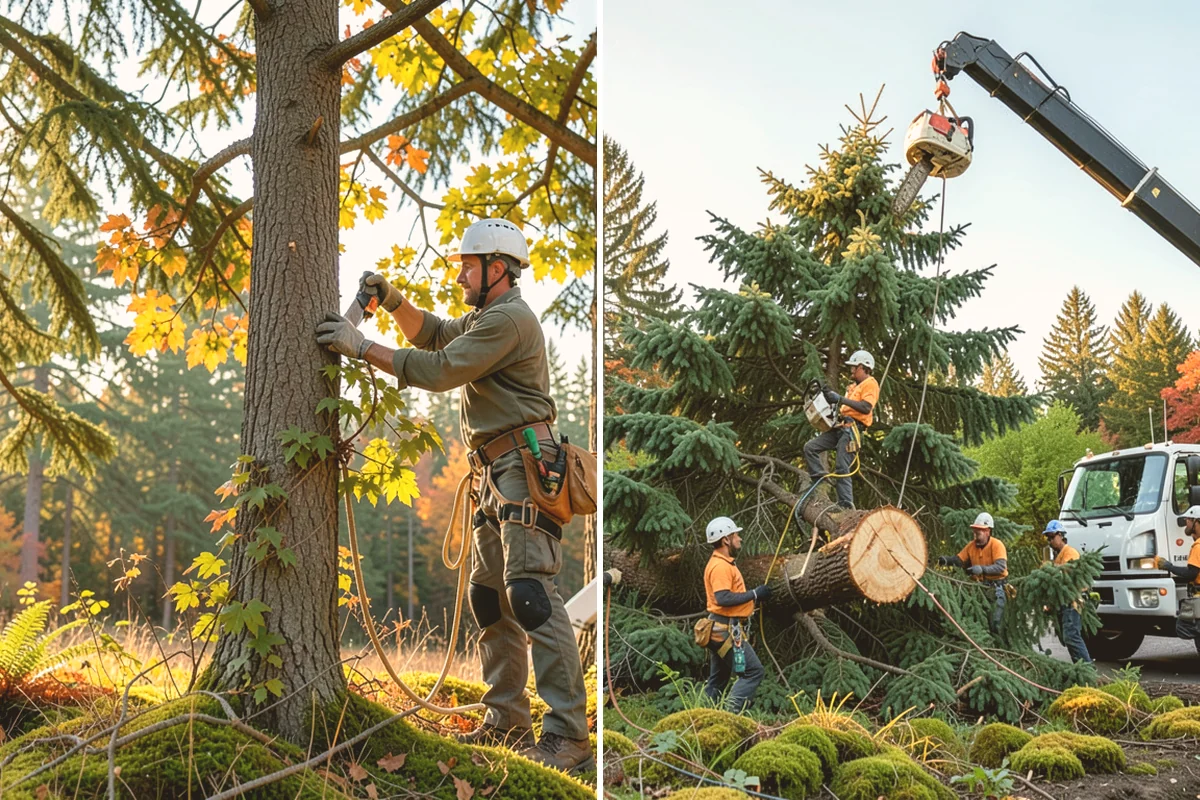 Construction tree protection fencing in Bellevue, King County, WA - Identify trees to retain and their protection zones