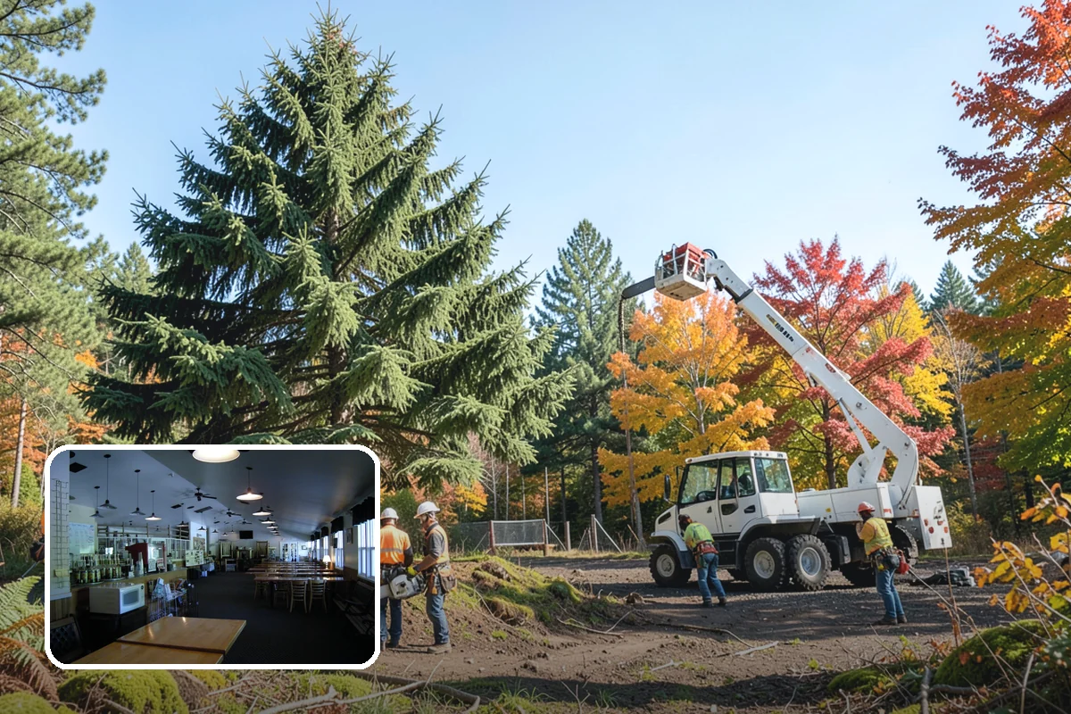 Construction tree protection fencing in Black Diamond, King County, WA - Protects valued trees during projects
