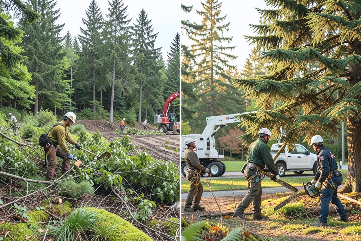 Construction tree protection fencing in Buckley, Pierce County, WA - Identify trees to retain and their protection zones