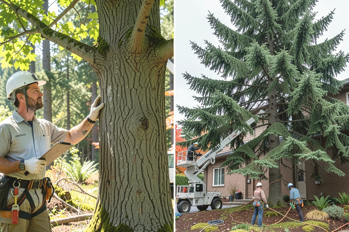 Construction tree protection fencing in Carnation, King County, WA - Identify trees to retain and their protection zones