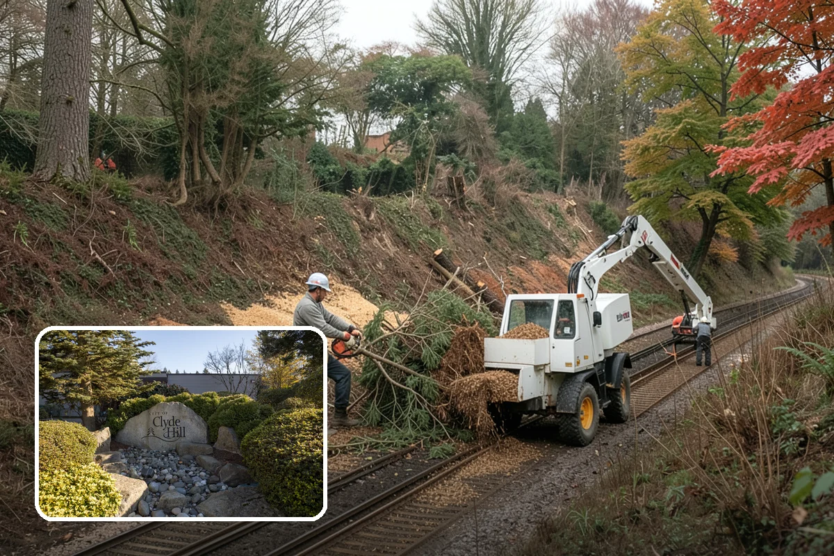 Construction tree protection fencing in Clyde Hill, King County, WA - Protects valued trees during projects