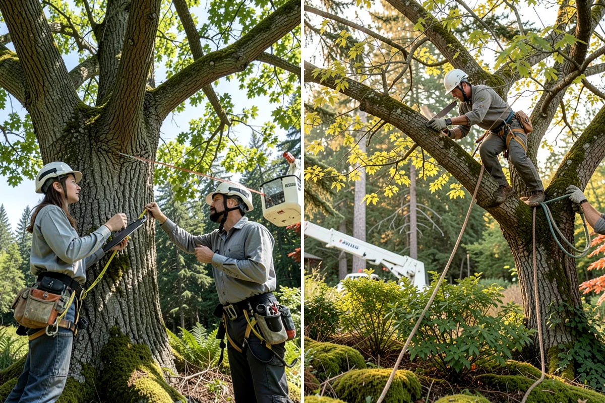 Construction tree protection fencing in Concrete, Skagit County, WA - Identify trees to retain and their protection zones