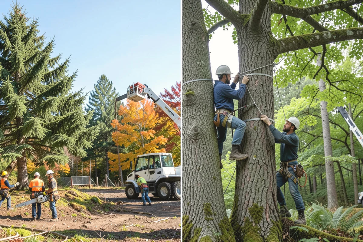Construction tree protection fencing in Covington, King County, WA - Identify trees to retain and their protection zones