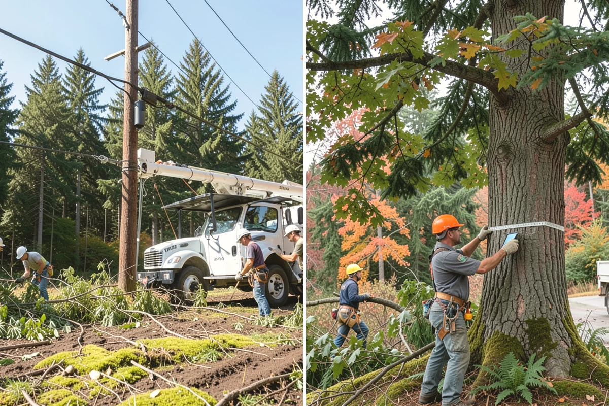 Construction tree protection fencing in Edgewood, Pierce County, WA - Identify trees to retain and their protection zones
