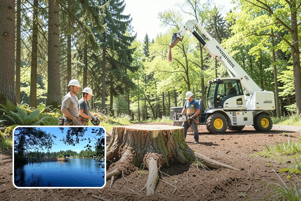 Construction tree protection fencing in Federal Way, King County, WA - Protects valued trees during projects