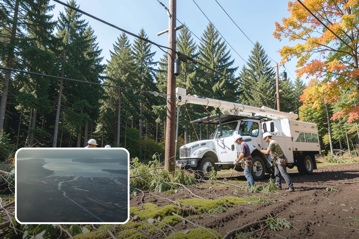 Construction tree protection fencing in Fife, Pierce County, WA - Protects valued trees during projects