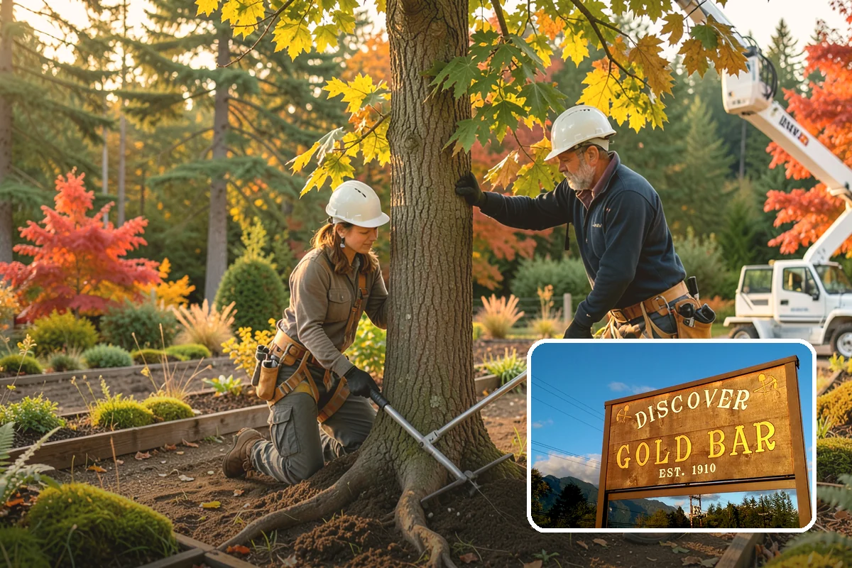 Construction tree protection fencing in Gold Bar, Snohomish County, WA - Protects valued trees during projects