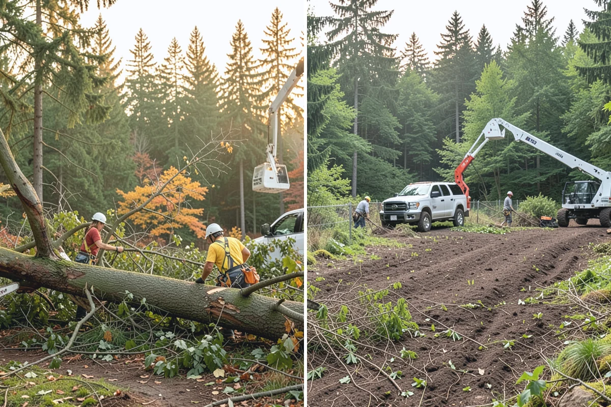 Construction tree protection fencing in Gold Bar, Snohomish County, WA - Identify trees to retain and their protection zones