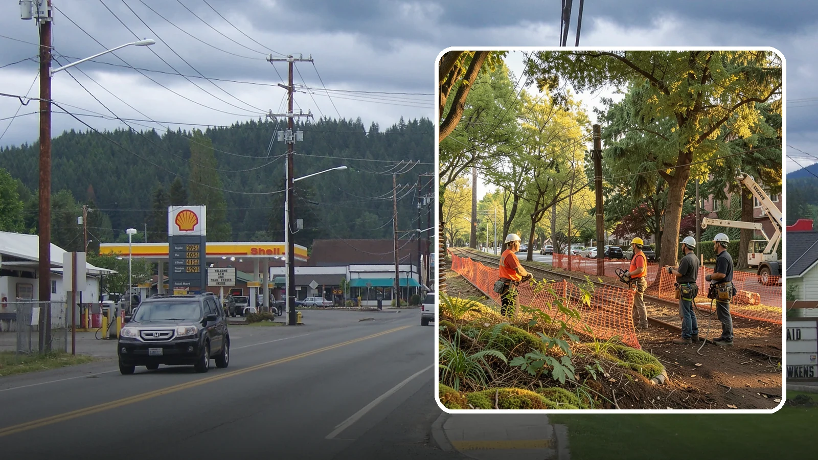 Construction tree protection fencing in Granite Falls, Snohomish County, WA - The installation of protective fencing around tree protection zones.