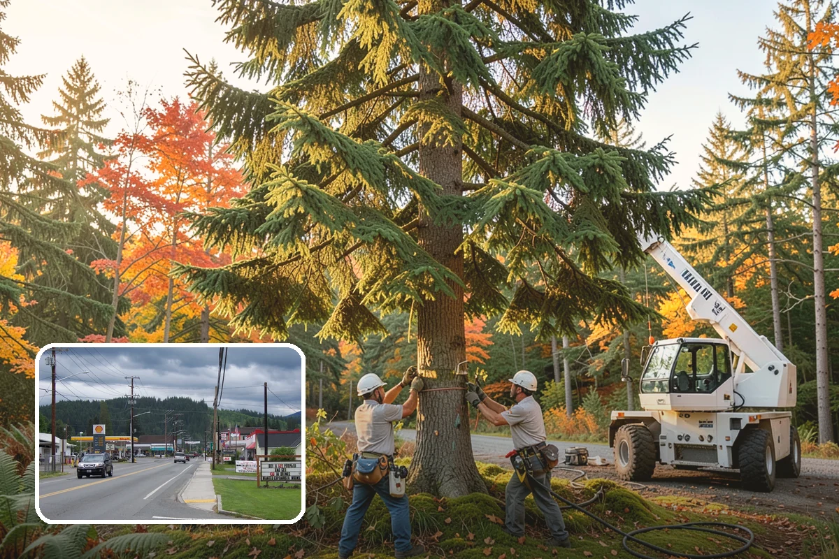 Construction tree protection fencing in Granite Falls, Snohomish County, WA - Protects valued trees during projects