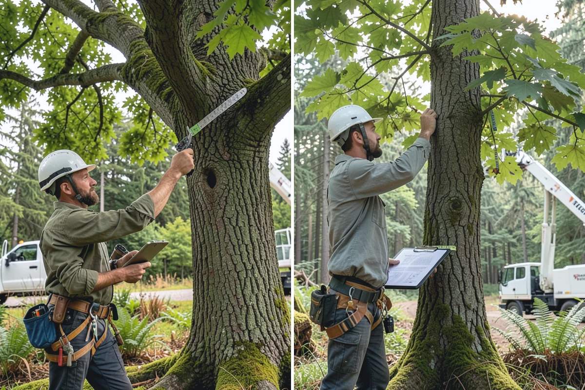 Construction tree protection fencing in Granite Falls, Snohomish County, WA - Identify trees to retain and their protection zones