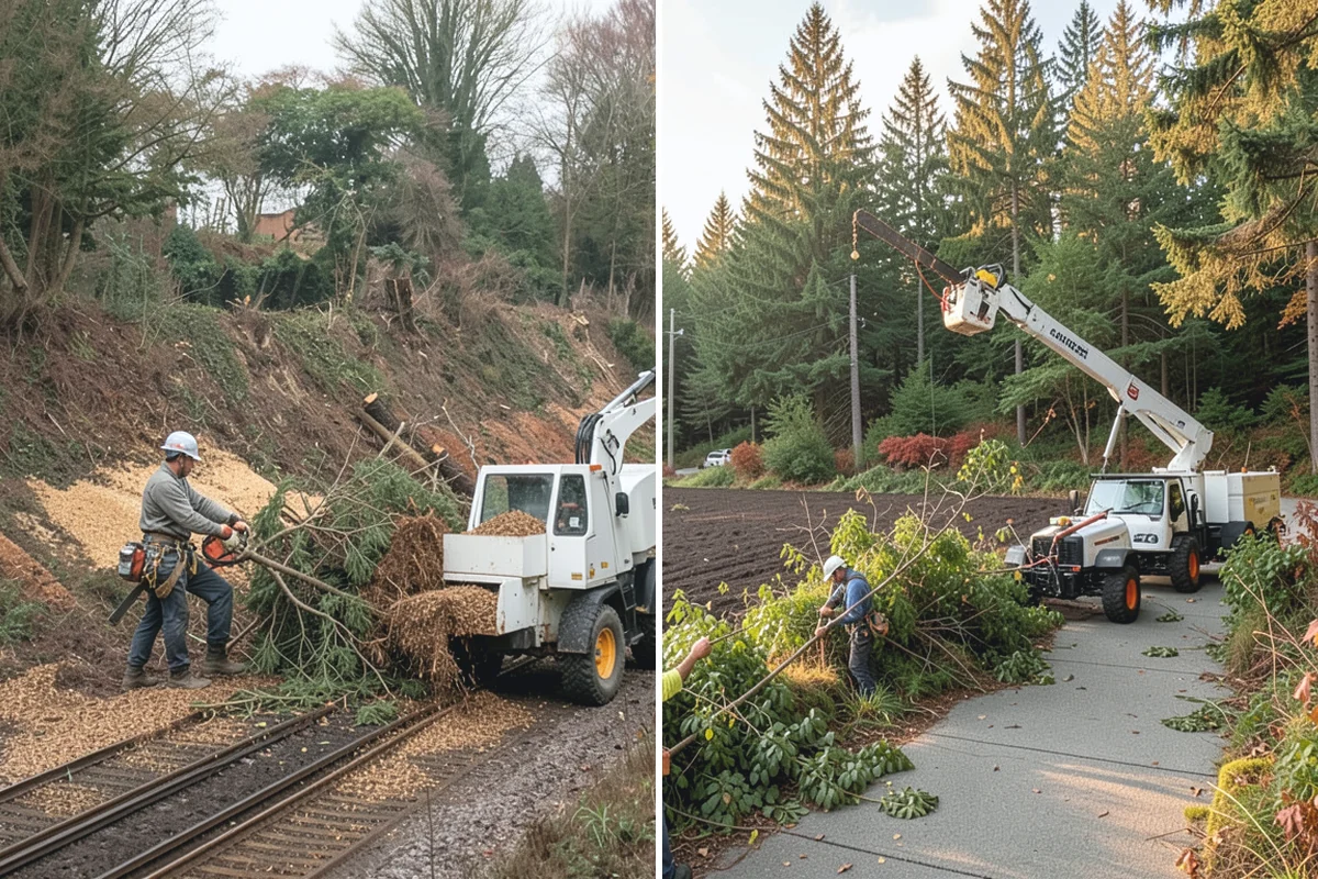 Construction tree protection fencing in Hamilton, Skagit County, WA - Identify trees to retain and their protection zones