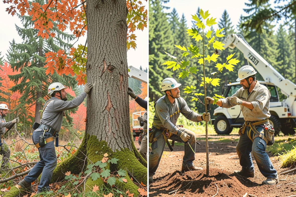 Construction tree protection fencing in Index, Snohomish County, WA - Identify trees to retain and their protection zones