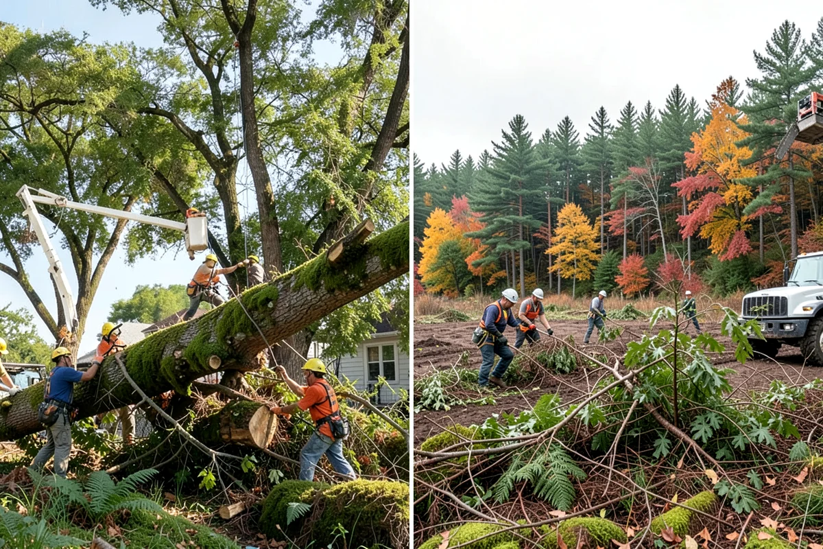 Construction tree protection fencing in Kenmore, King County, WA - Identify trees to retain and their protection zones