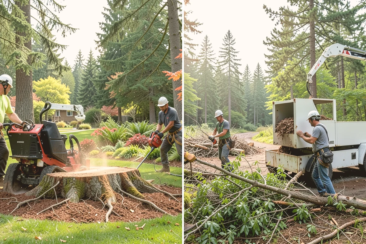 Construction tree protection fencing in Kent, King County, WA - Identify trees to retain and their protection zones