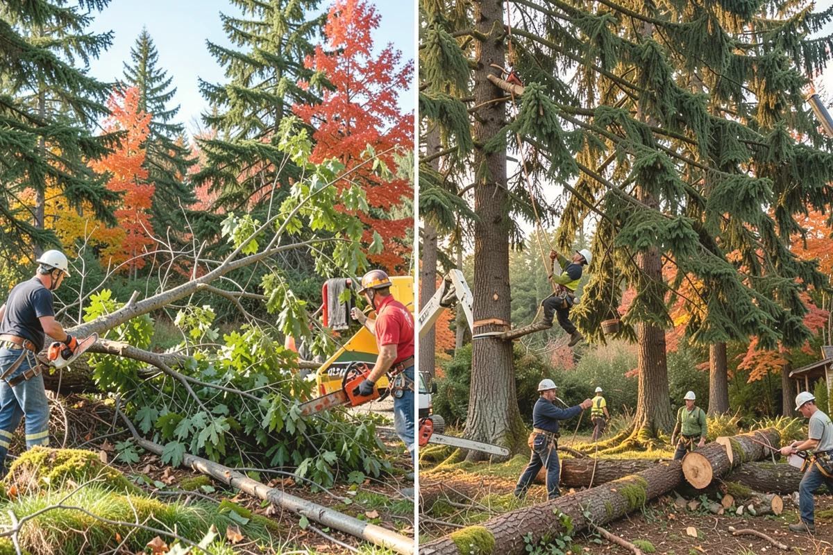 Construction tree protection fencing in La Conner, Skagit County, WA - Identify trees to retain and their protection zones