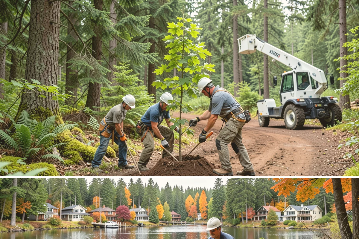 Construction tree protection fencing in La Conner, Skagit County, WA - This service can be performed year-round in the Puget Sound region but must occur before ground-disturbing construction begins to...